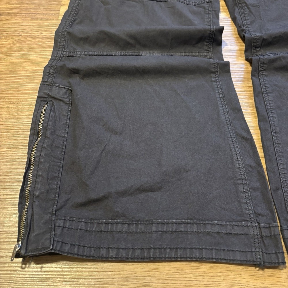 American Eagle Cargo Pants Women's 6 Short Wide Leg Black Baggy Utility Stretch - Picture 8 of 16